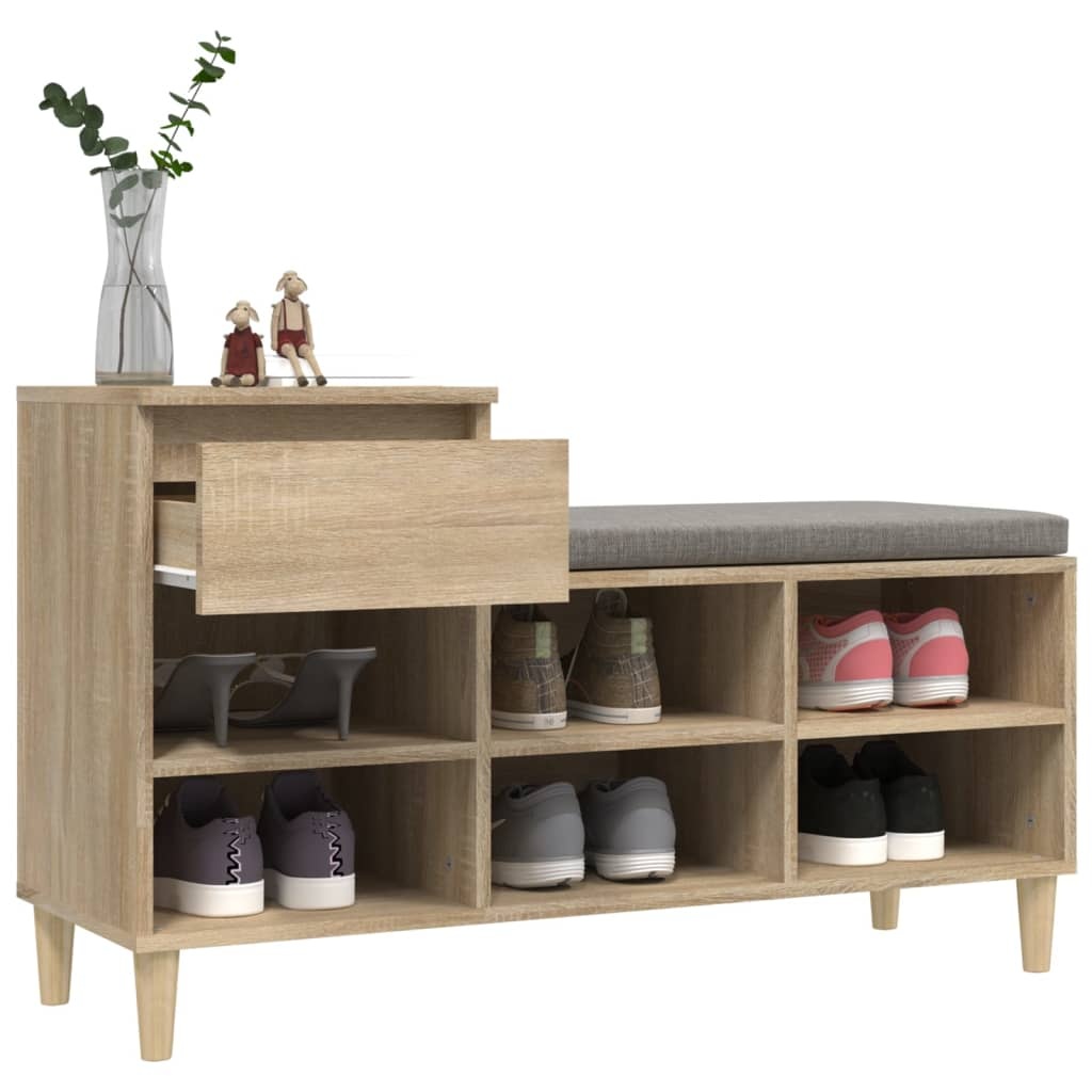 VidaXL Schoenenkast 102x36x60 cm bewerkt hout sonoma eikenkleurig