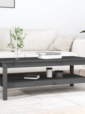VidaXL Salontafel 110x50x40 cm massief grenenhout grijs