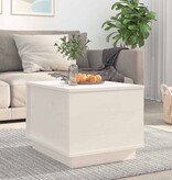 VidaXL Salontafel 40x50x35 cm massief grenenhout wit