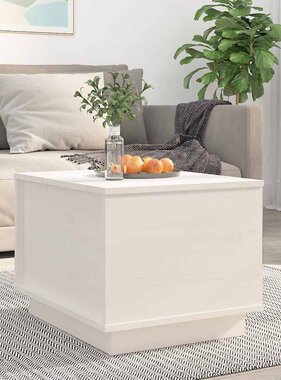 VidaXL Salontafel 40x50x35 cm massief grenenhout wit