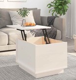 VidaXL Salontafel 40x50x35 cm massief grenenhout wit