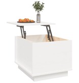 VidaXL Salontafel 40x50x35 cm massief grenenhout wit