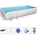 VidaXL Zwembadset Power Steel rechthoekig 732x366x132 cm