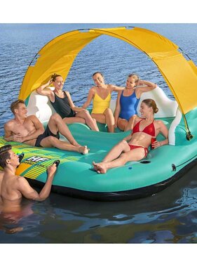 VidaXL Lounge-eiland 5-persoons opblaasbaar 291x265x83 cm