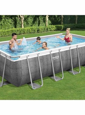 VidaXL Zwembadset Power Steel rechthoekig 488x244x122 cm