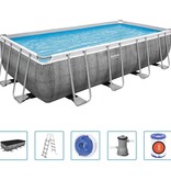 VidaXL Zwembadset Power Steel rechthoekig 488x244x122 cm