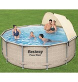 VidaXL Zwembadset Power Steel met luifel 396x107 cm