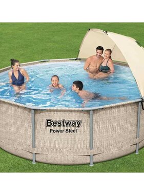 VidaXL Zwembadset Power Steel met luifel 396x107 cm