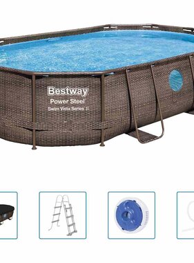 VidaXL Power Steel Zwembadset 488x305x107 cm