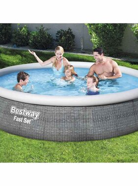 VidaXL Fast Set Zwembadset met pomp opblaasbaar 396x84 cm