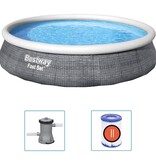 VidaXL Fast Set Zwembadset met pomp opblaasbaar 396x84 cm