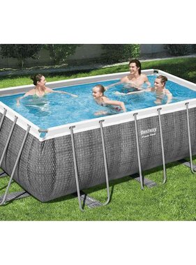 VidaXL Zwembadset Power Steel rechthoekig 412x201x122 cm