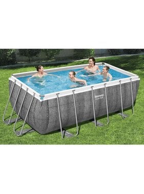 VidaXL Zwembadset Power Steel rechthoekig 412x201x122 cm