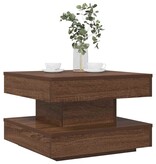 VidaXL Salontafel 360 graden draaibaar 50x50x34,5 cm bruin eikenkleur