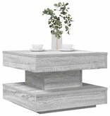 VidaXL Salontafel 360 graden draaibaar 50x50x34,5cm grijs sonoma eiken