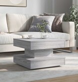 VidaXL Salontafel 360 graden draaibaar 50x50x34,5cm grijs sonoma eiken