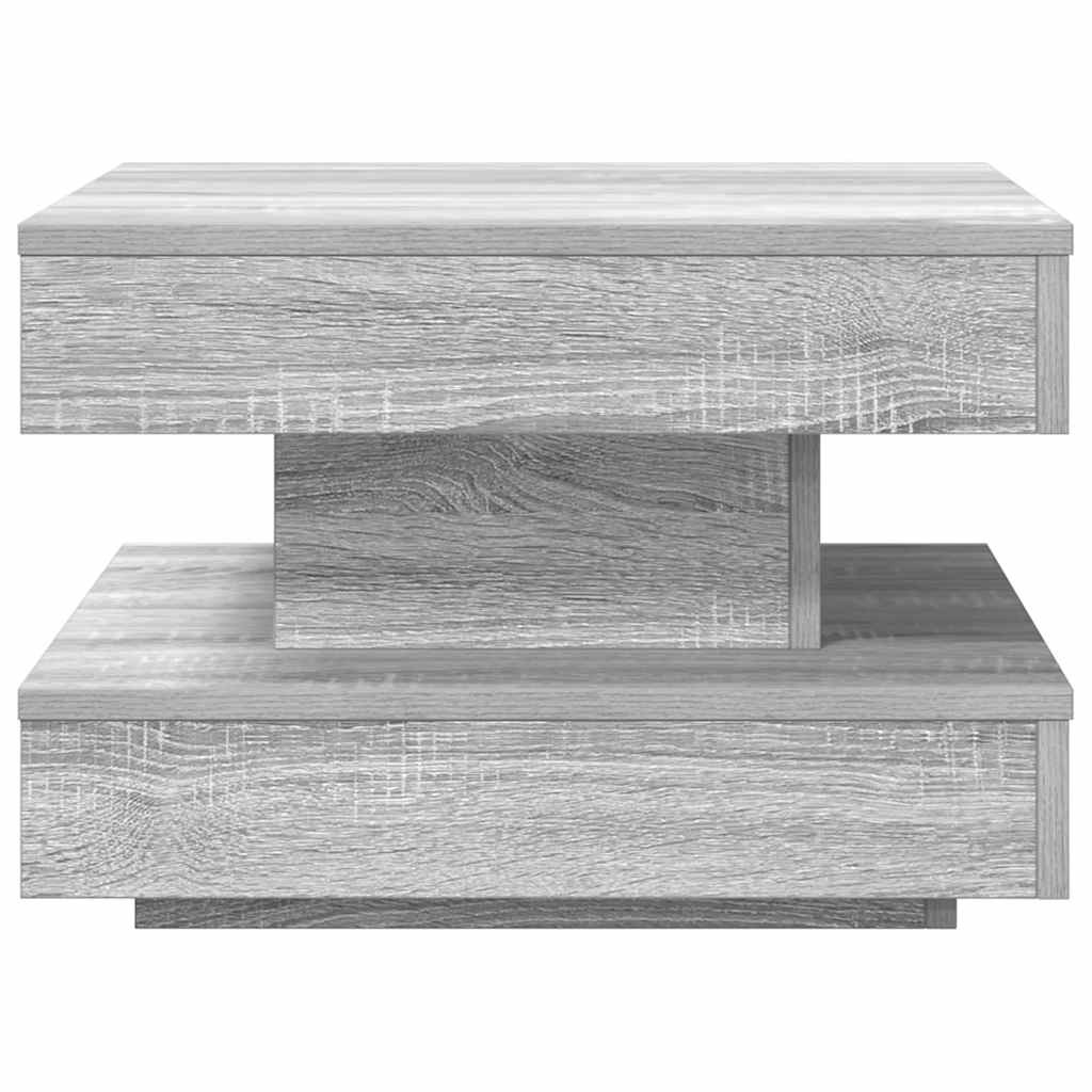 VidaXL Salontafel 360 graden draaibaar 50x50x34,5cm grijs sonoma eiken