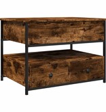 VidaXL Salontafel 70x50x50 cm bewerkt hout en metaal gerookt eiken
