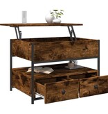 VidaXL Salontafel 70x50x50 cm bewerkt hout en metaal gerookt eiken