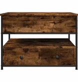 VidaXL Salontafel 70x50x50 cm bewerkt hout en metaal gerookt eiken