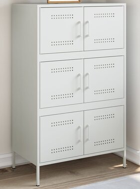 VidaXL Hoge kast 68x39x113 cm staal wit