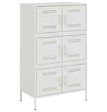 VidaXL Hoge kast 68x39x113 cm staal wit