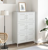 VidaXL Hoge kast 68x39x113 cm staal wit