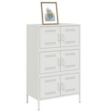 VidaXL Hoge kast 68x39x113 cm staal wit