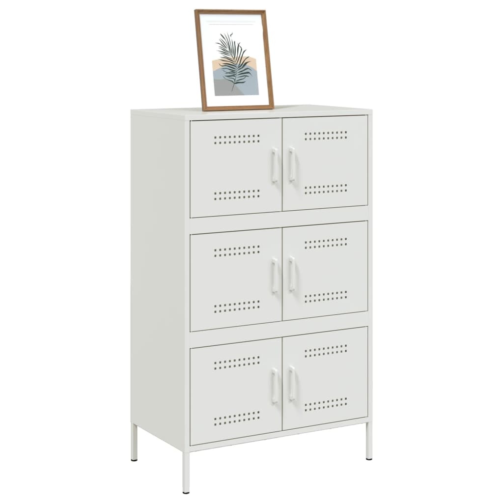 VidaXL Hoge kast 68x39x113 cm staal wit