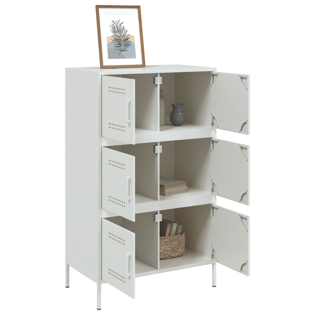 VidaXL Hoge kast 68x39x113 cm staal wit