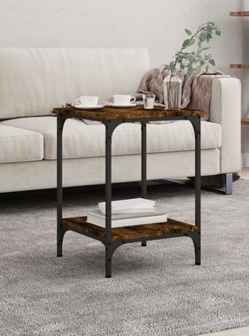 VidaXL Salontafel 40x40x55 cm bewerkt hout gerookt eikenkleurig