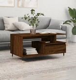 VidaXL Salontafel 90x49x45 cm bewerkt hout bruineiken