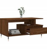 VidaXL Salontafel 90x49x45 cm bewerkt hout bruineiken
