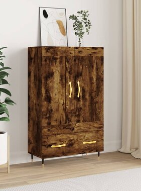 VidaXL Hoge kast 69,5x31x115 cm bewerkt hout gerookt eikenkleurig