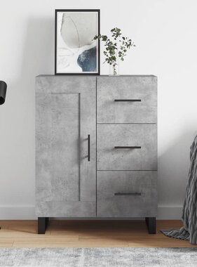 VidaXL Dressoir 69,5x34x90 cm bewerkt hout betongrijs