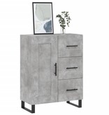 VidaXL Dressoir 69,5x34x90 cm bewerkt hout betongrijs