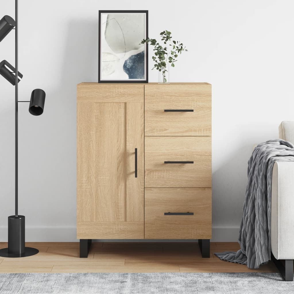 VidaXL Dressoir 69,5x34x90 cm bewerkt hout sonoma eikenkleurig