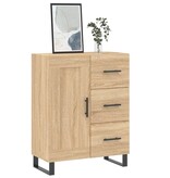 VidaXL Dressoir 69,5x34x90 cm bewerkt hout sonoma eikenkleurig