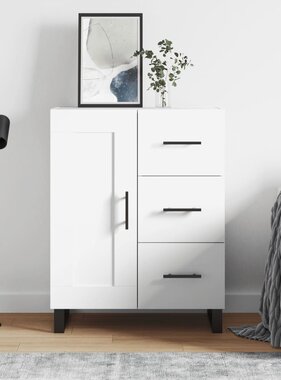 VidaXL Dressoir 69,5x34x90 cm bewerkt hout wit