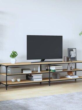 VidaXL Tv-meubel 200x30x50 cm bewerkt hout metaal sonoma eikenkleurig