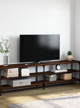 VidaXL Tv-meubel 180x30x50 cm bewerkt hout metaal bruin eikenkleur