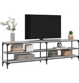 VidaXL Tv-meubel 180x30x50 cm bewerkt hout metaal grijs sonoma eiken