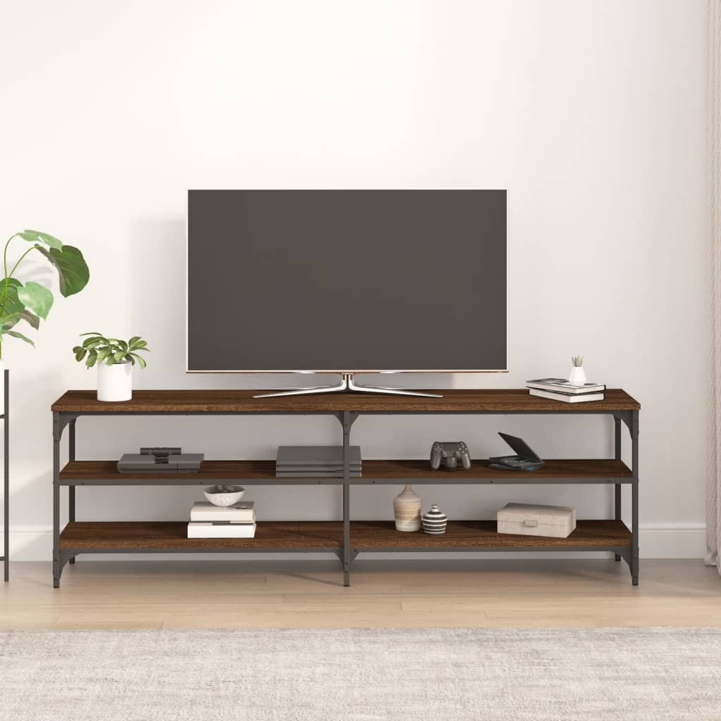 VidaXL Tv-meubel 160x30x50 cm bewerkt hout bruin eikenkleur