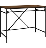 VidaXL Bureau 100x50x75 cm bewerkt hout en ijzer bruin eikenkleur
