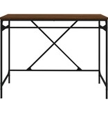 VidaXL Bureau 100x50x75 cm bewerkt hout en ijzer bruin eikenkleur