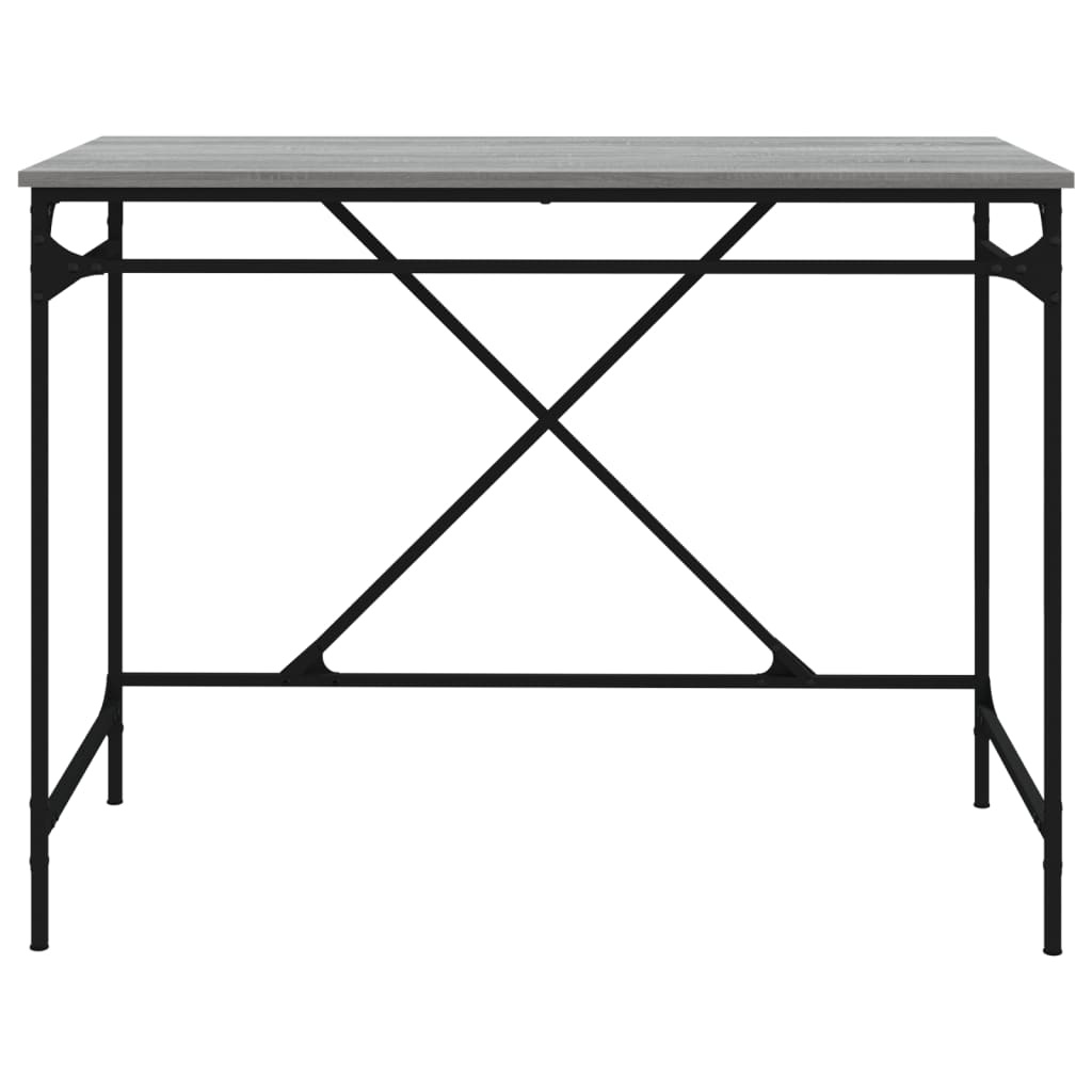 VidaXL Bureau 100x50x75 cm bewerkt hout en ijzer grijs sonoma eiken
