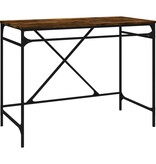 VidaXL Bureau 100x50x75 cm bewerkt hout en ijzer gerookt eikenkleurig