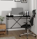 VidaXL Bureau 100x50x75 cm bewerkt hout en ijzer zwart