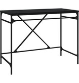VidaXL Bureau 100x50x75 cm bewerkt hout en ijzer zwart