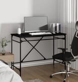 VidaXL Bureau 100x50x75 cm bewerkt hout en ijzer zwart